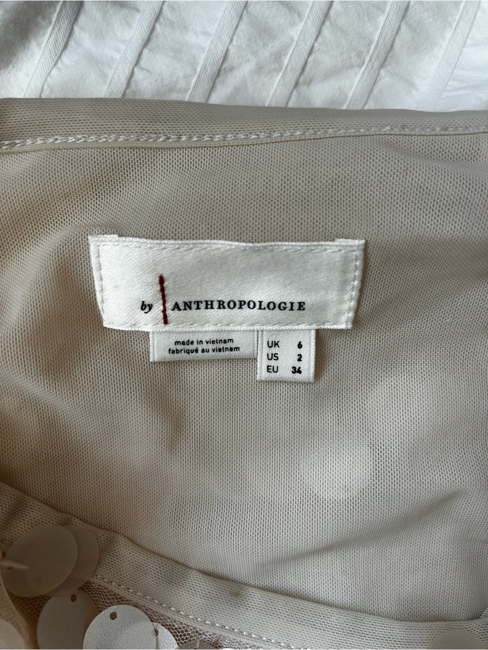 Anthropologie Nude Midi Skirt with Silver Sequins - Picture 4 of 4